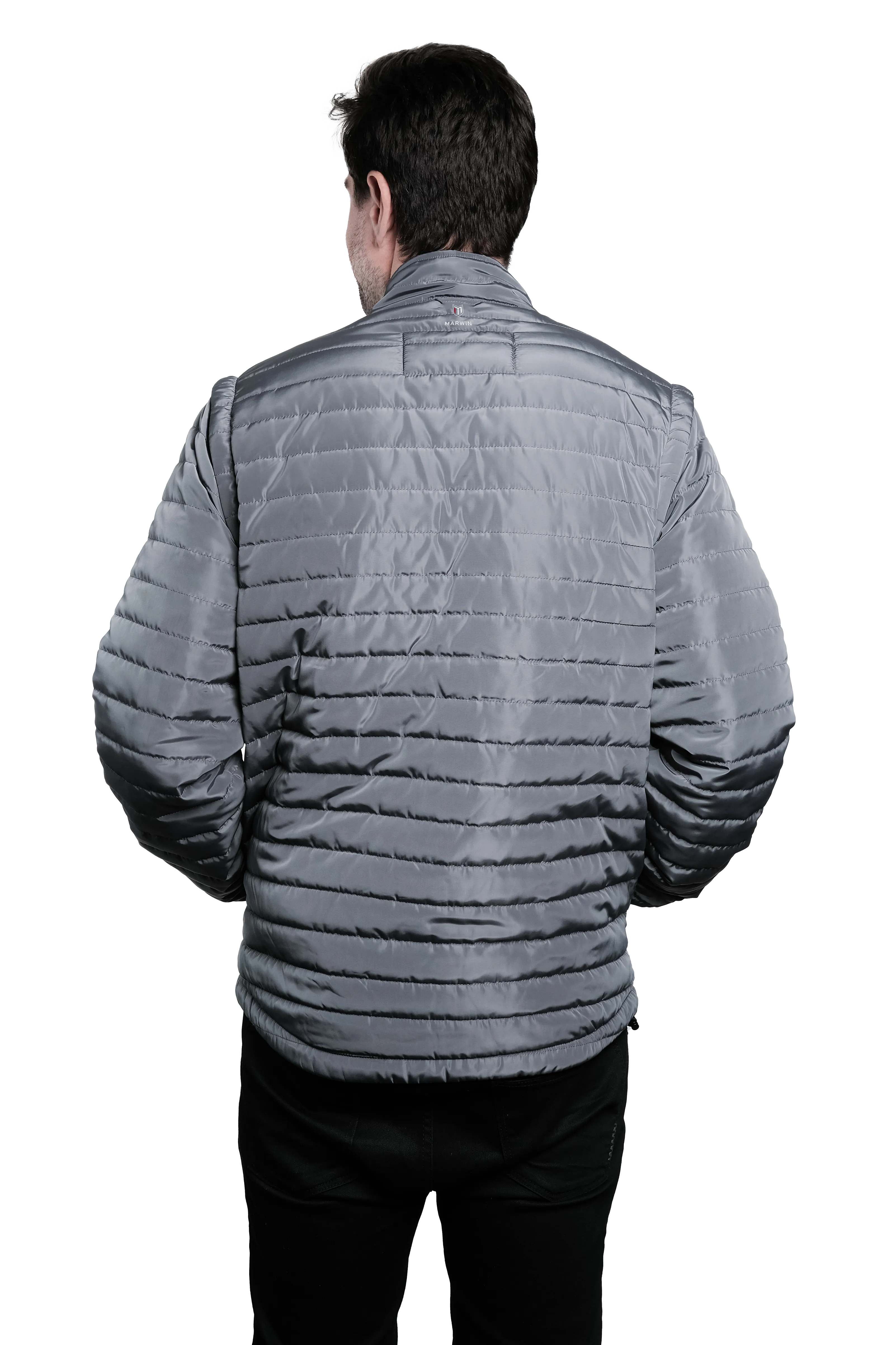 Marwin Sports Puffer Men's Jacket Removable Arms - Grey