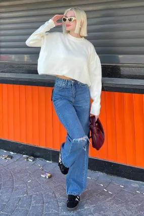 MDX Cream Bicycle Collar Crop Women's Sweater MG2166 - Ingolstadt