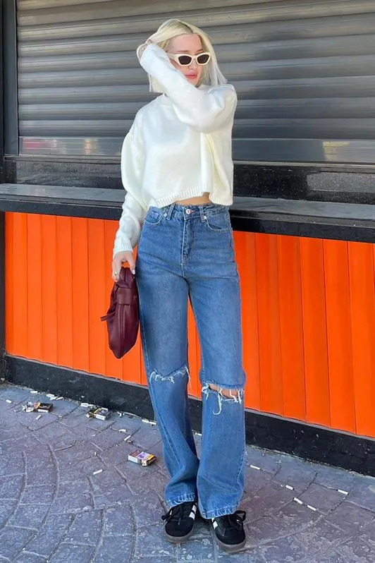 MDX Cream Bicycle Collar Crop Women's Sweater MG2166 - Ingolstadt