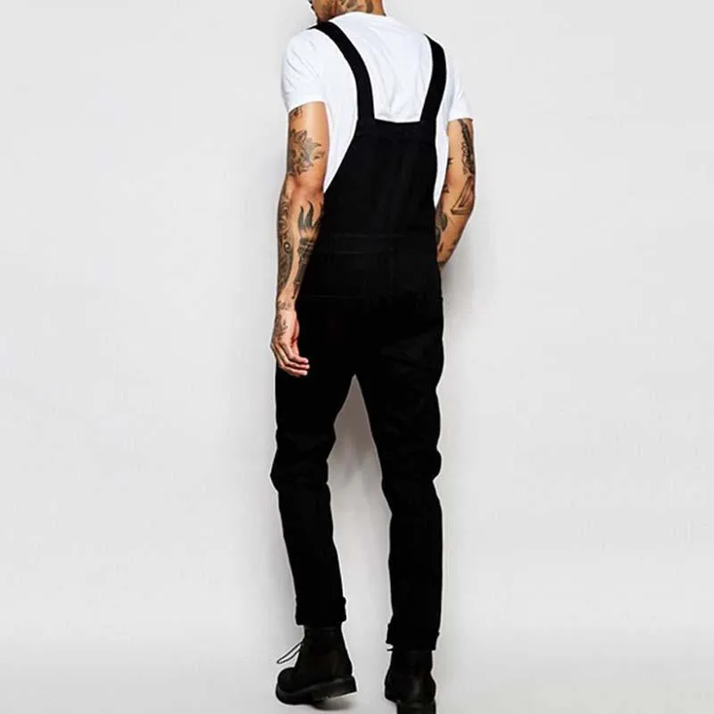 Men's Fashion Solid Color Denim Overalls 32345308M