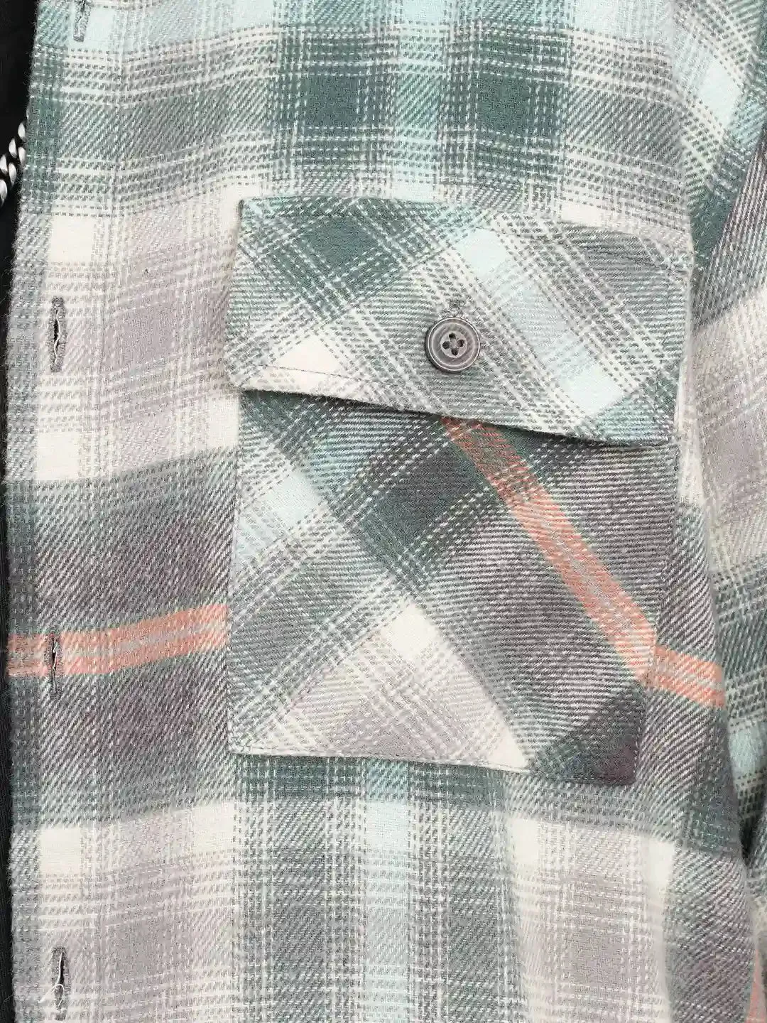 Men's Flannel Check Shacket in Persian