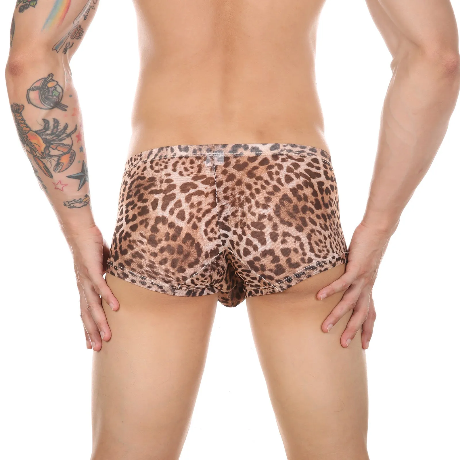 MEN’S ICE SILK LEOPARD BOXER BRIEFS