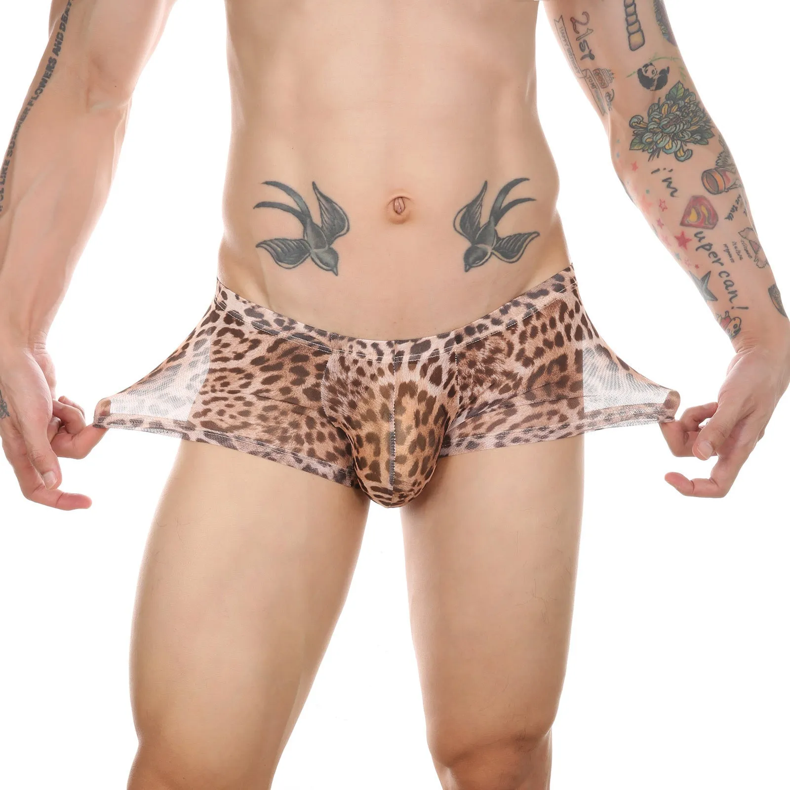 MEN’S ICE SILK LEOPARD BOXER BRIEFS
