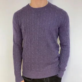Men's Ralph Lauren Purple Cashmere Crew Neck Jumper Medium