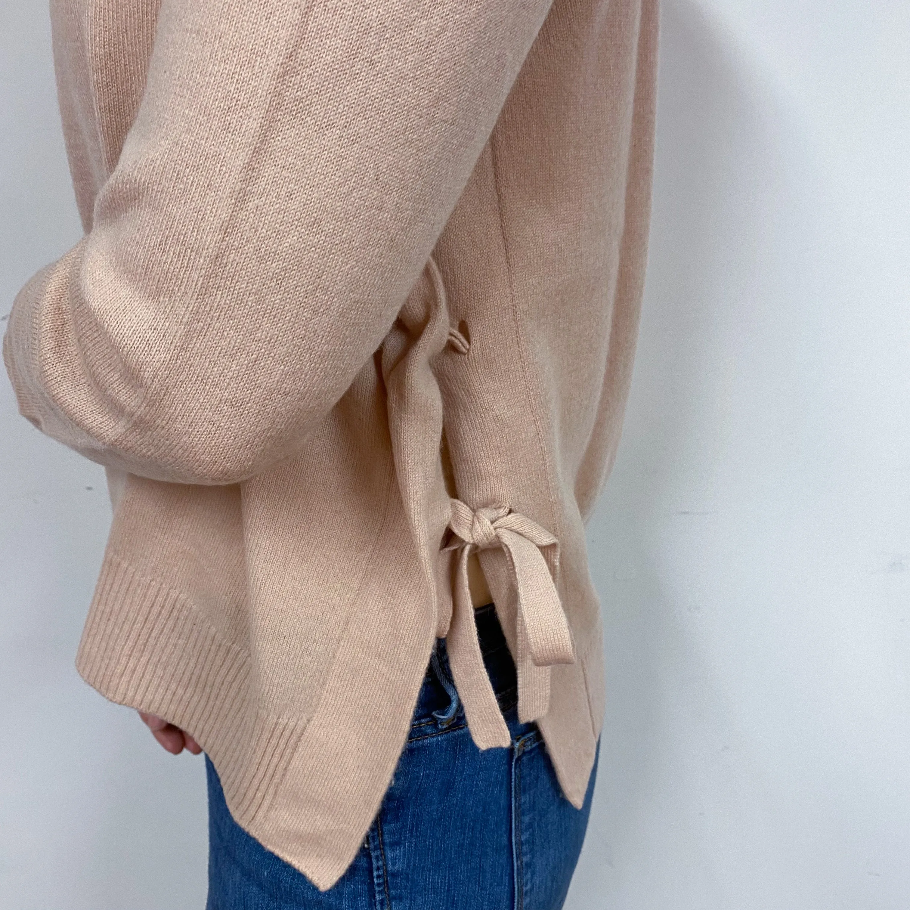 Nude Beige Boxy Cashmere Crew Neck Jumper Medium