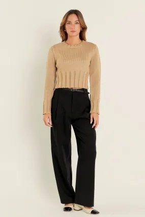 Open Back Cropped Sweater