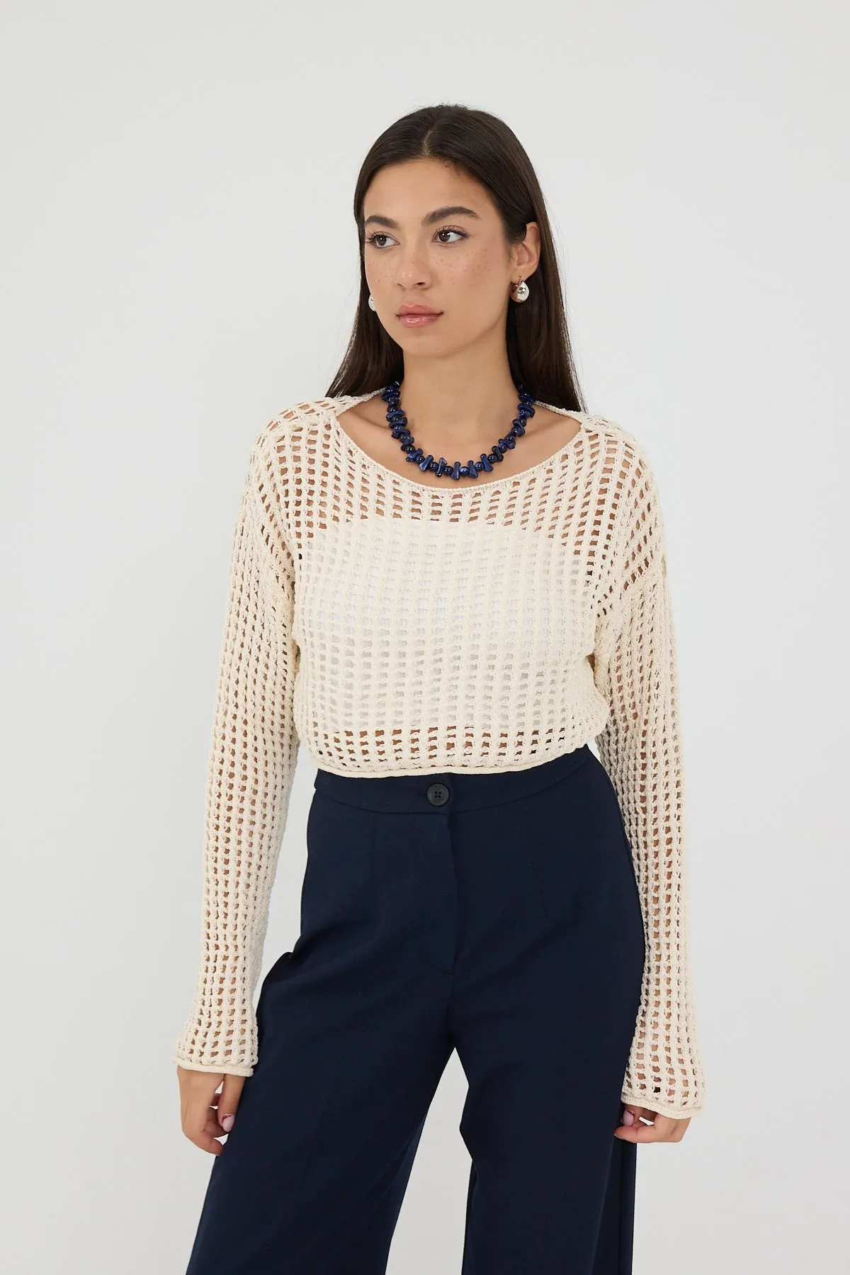 Openwork Crop Knitwear