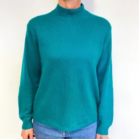 Parakeet Green Cashmere Turtle Neck Jumper Medium