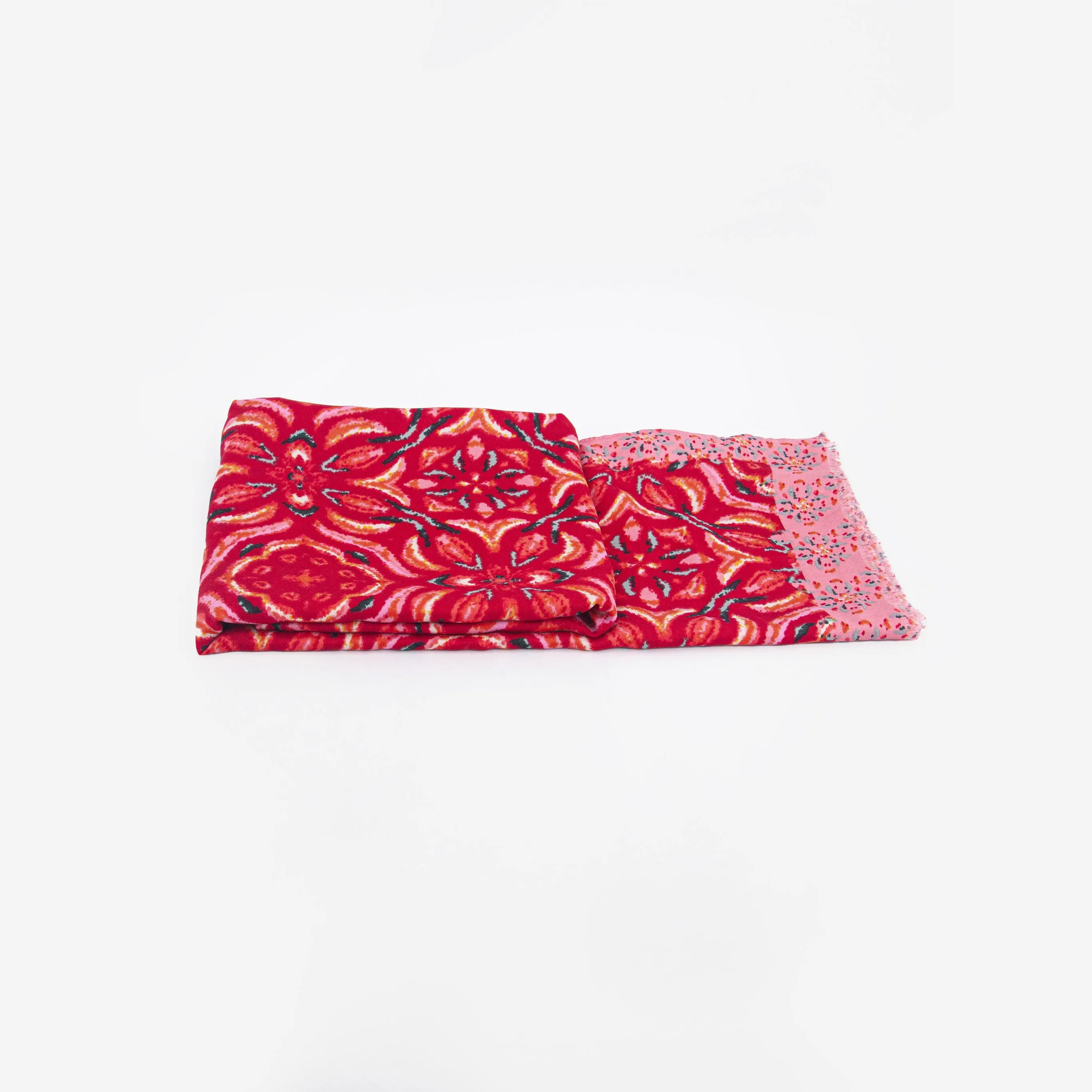 Paulie Lightweight Scarf - Red, Floral Mosaic