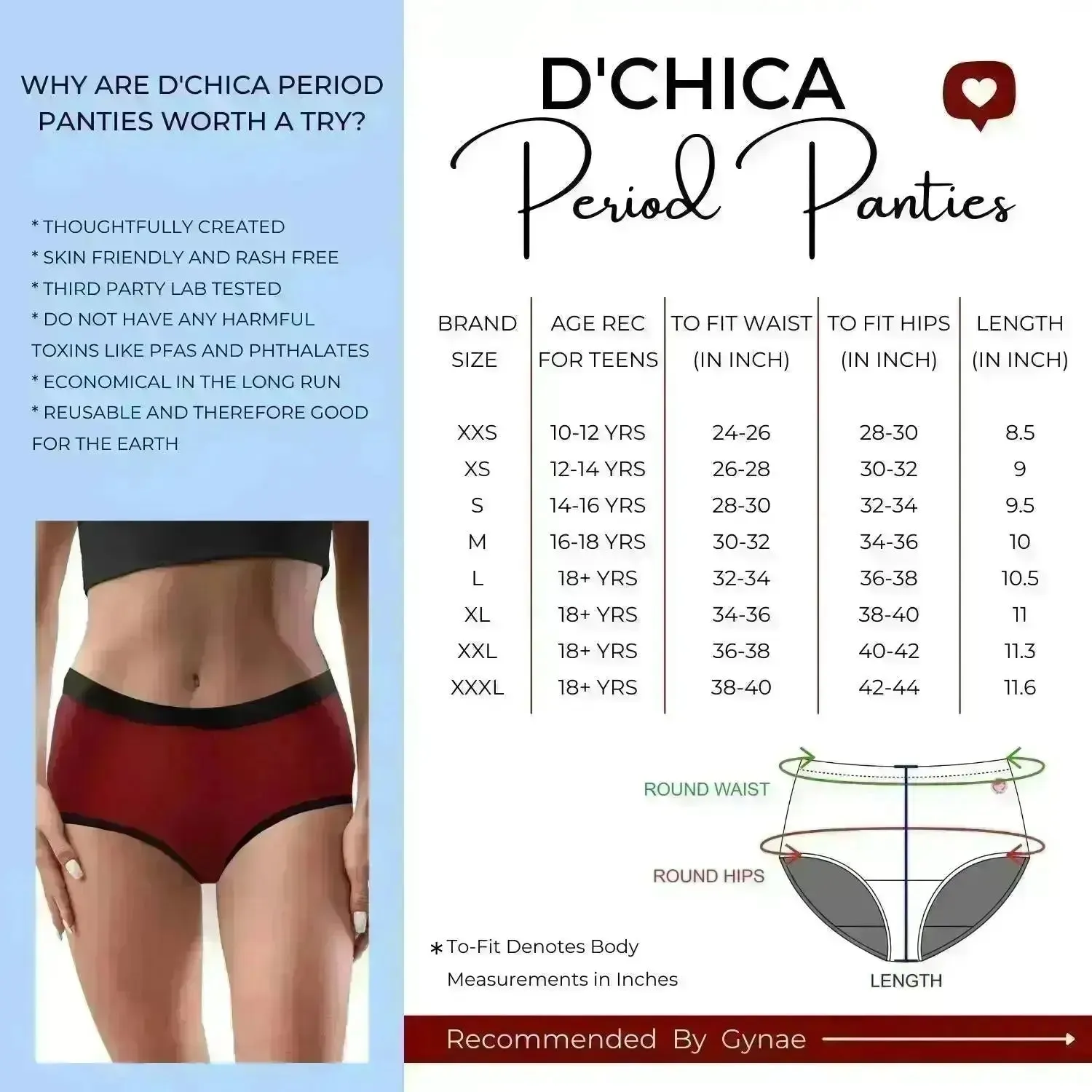 Period Panties | No Pad Needed | Rash Free | Leakproof | Reusable | Solid & Printed Period Panty