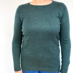 Pine Green Cashmere Crew Neck Jumper Large