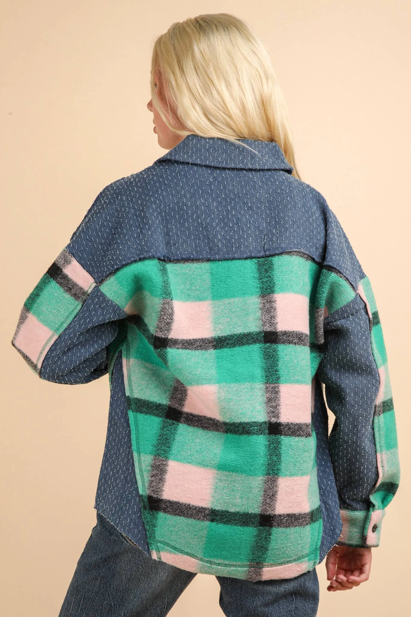 Pinky Plaid Shacket - Very J