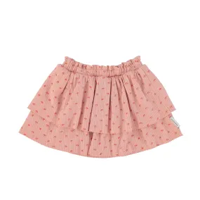 Piupiuchick Light Pink Sunshade Layered Short Skirt