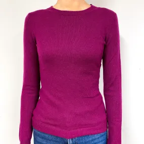 Plum Purple Cashmere Crew Neck Jumper Extra Small
