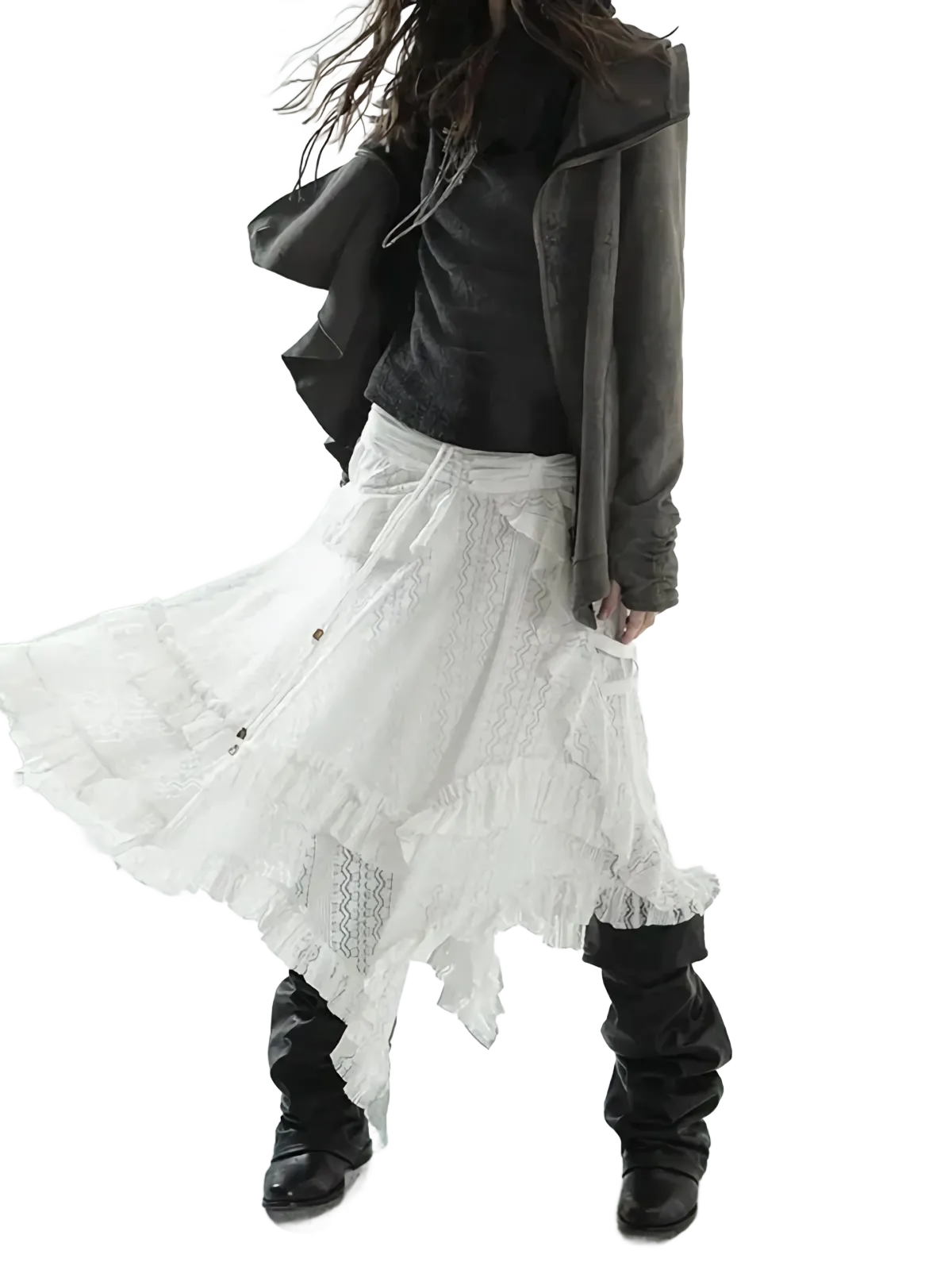 'Prairie' Layered Lace Skirt