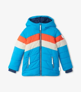 Retro Winter Blue Puffer Jacket