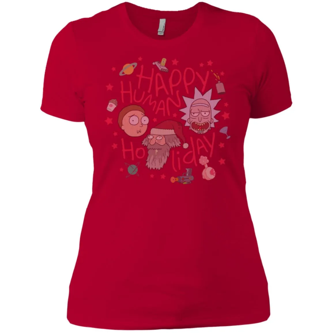 Rick And Morty Happy Human Holiday Jumper Women T-Shirt