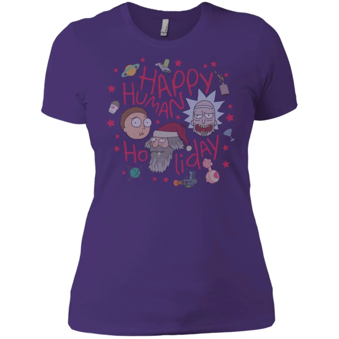 Rick And Morty Happy Human Holiday Jumper Women T-Shirt
