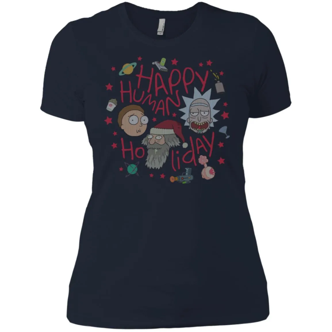 Rick And Morty Happy Human Holiday Jumper Women T-Shirt