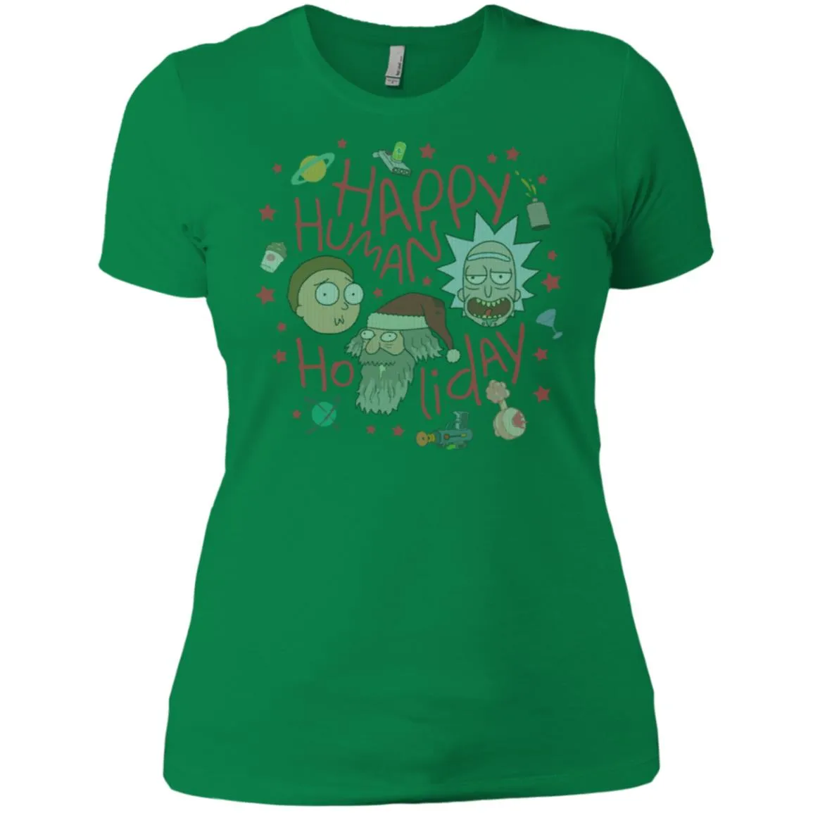Rick And Morty Happy Human Holiday Jumper Women T-Shirt