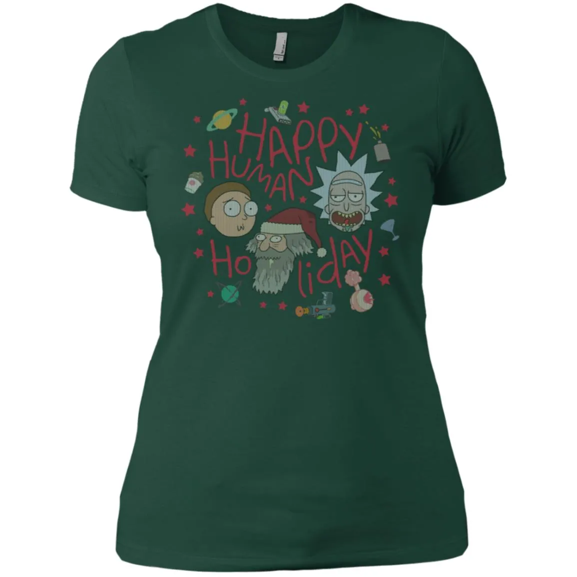 Rick And Morty Happy Human Holiday Jumper Women T-Shirt