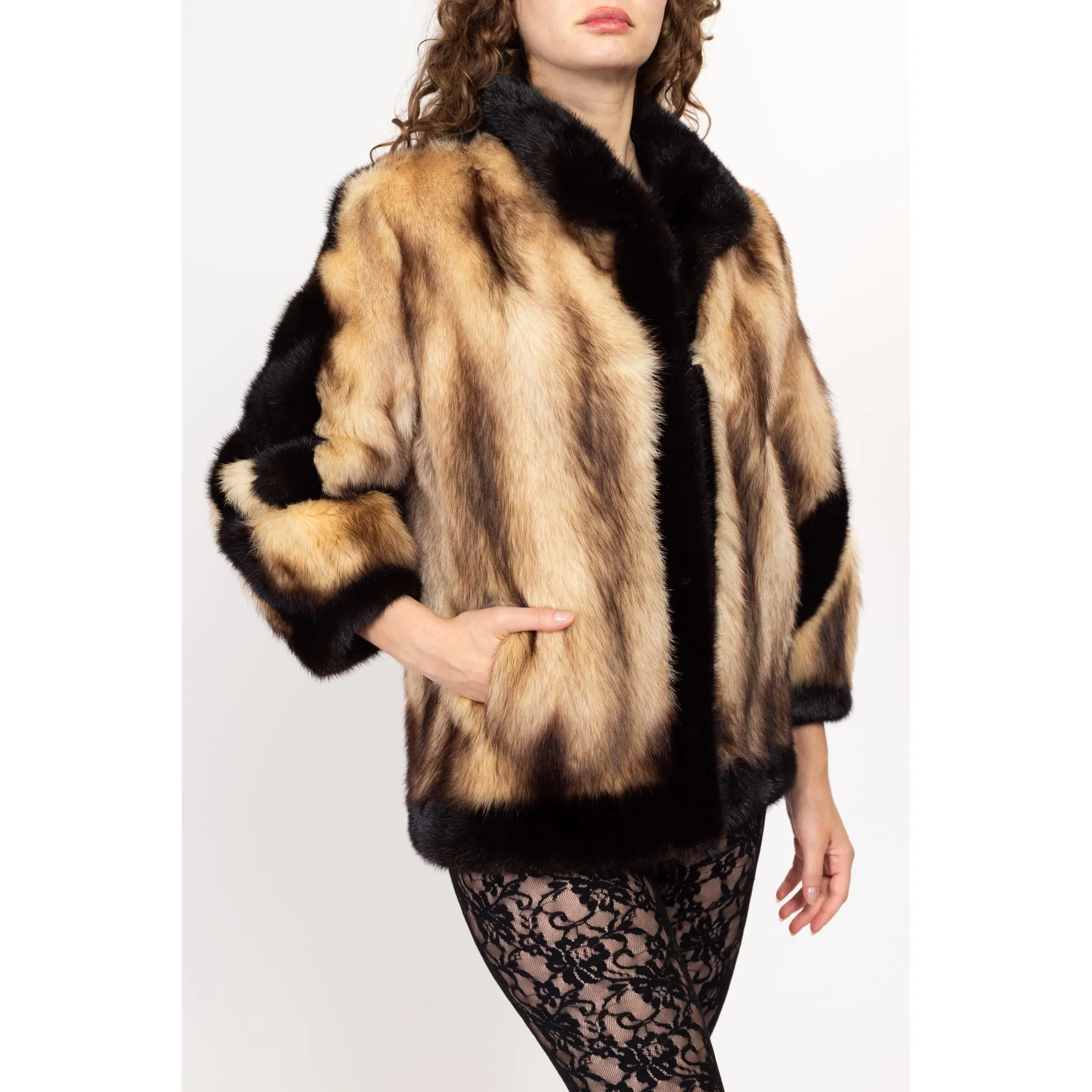 Small Vintage Szor-Diener Designer Fitch Fur Coat