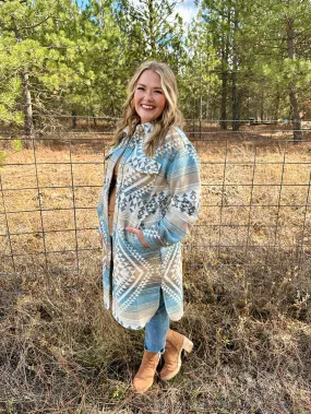 Southwest Print Long Shacket FINAL SALE!