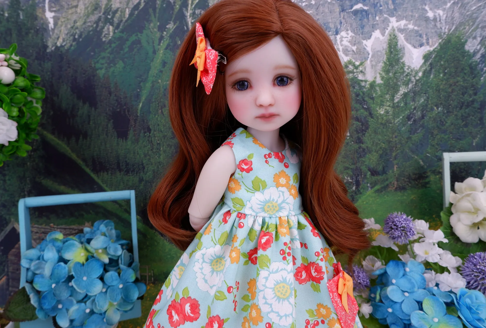 Spring Wildflowers - dress with sweater & boots for Ruby Red Fashion Friends doll
