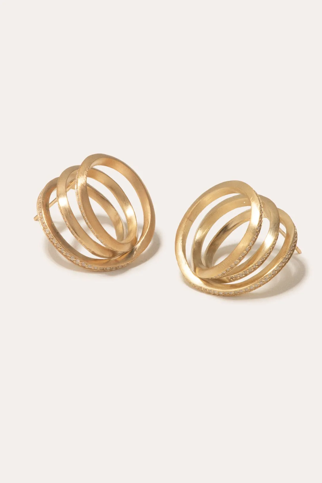 Stratum II - White Topaz and Gold Vermeil Earrings