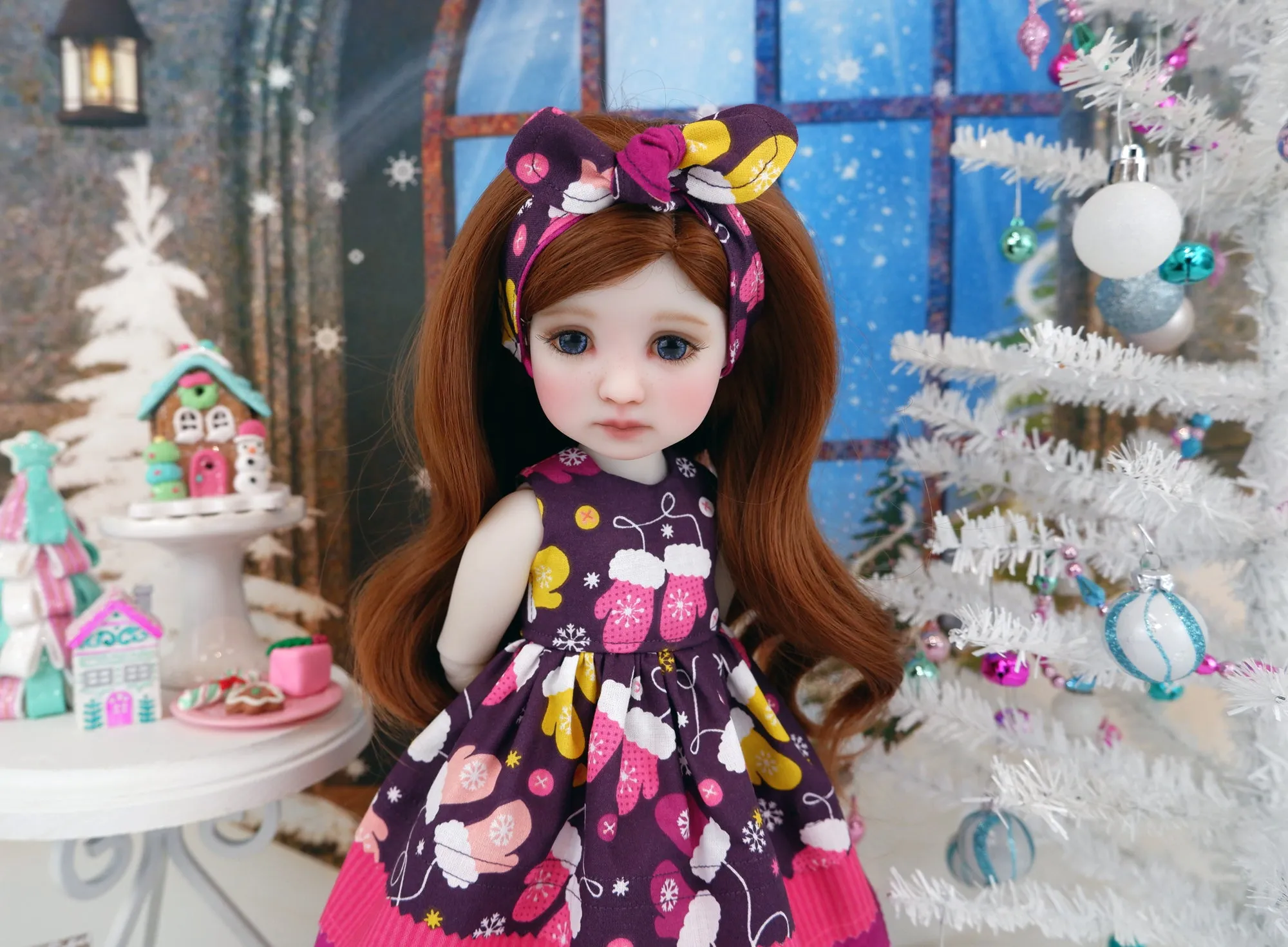 Sugar Plum Mittens - dress with boots for Ruby Red Fashion Friends doll