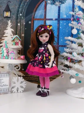 Sugar Plum Mittens - dress with boots for Ruby Red Fashion Friends doll