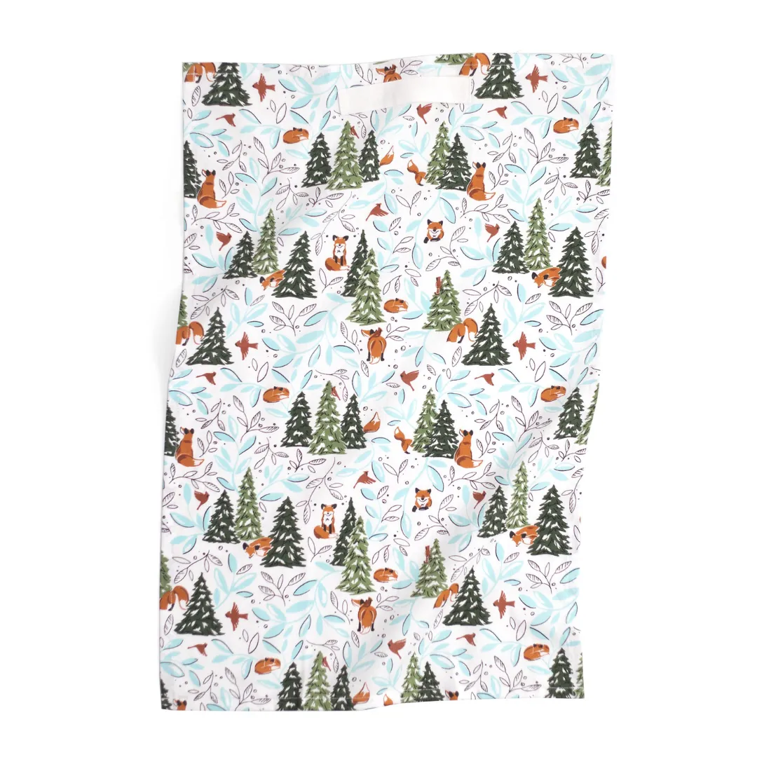 Tea Towel by 1Canoe2 - Winter Fox