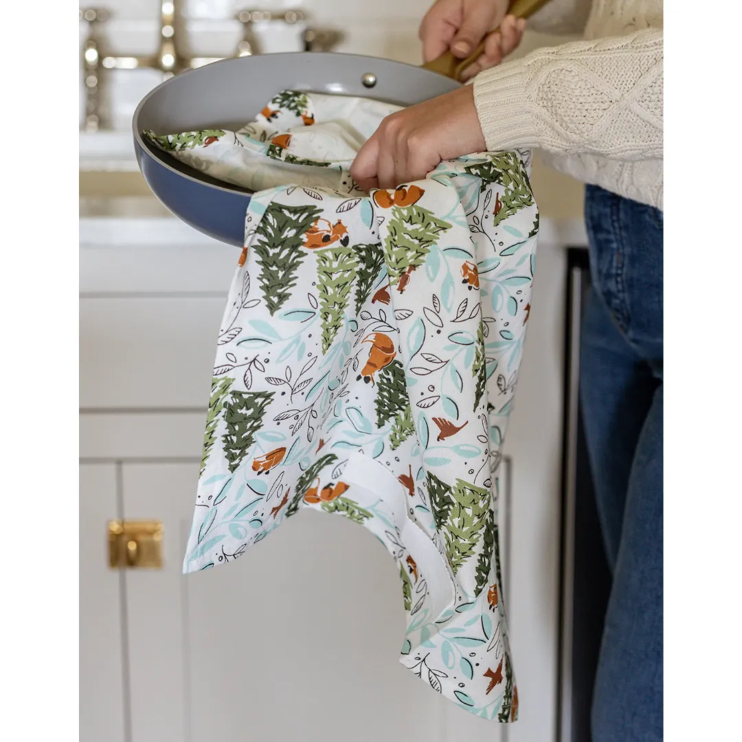 Tea Towel by 1Canoe2 - Winter Fox
