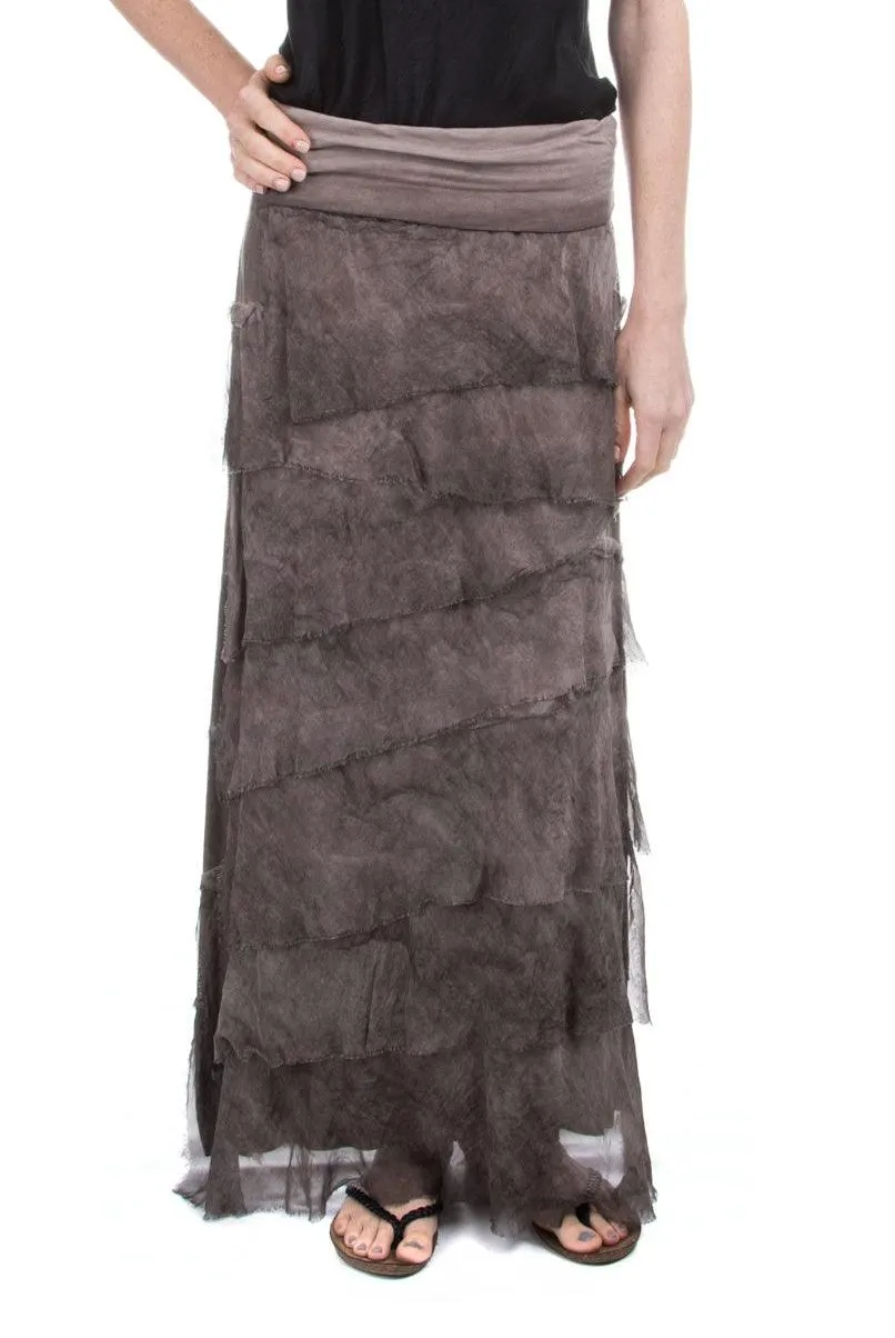 Tier Silk Skirt - Washed Chocolate - KGG1-WCC