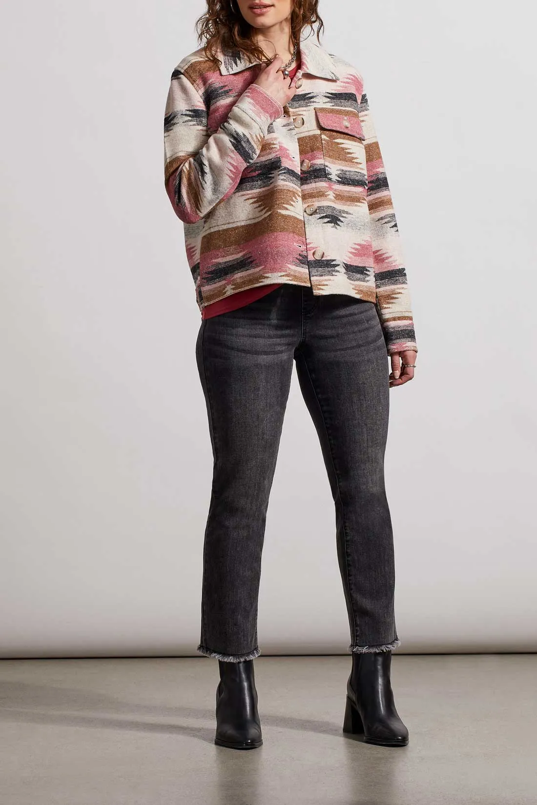 Tribal  Fall/Winter 2023-7891O/4853- Shacket -Rose Blush