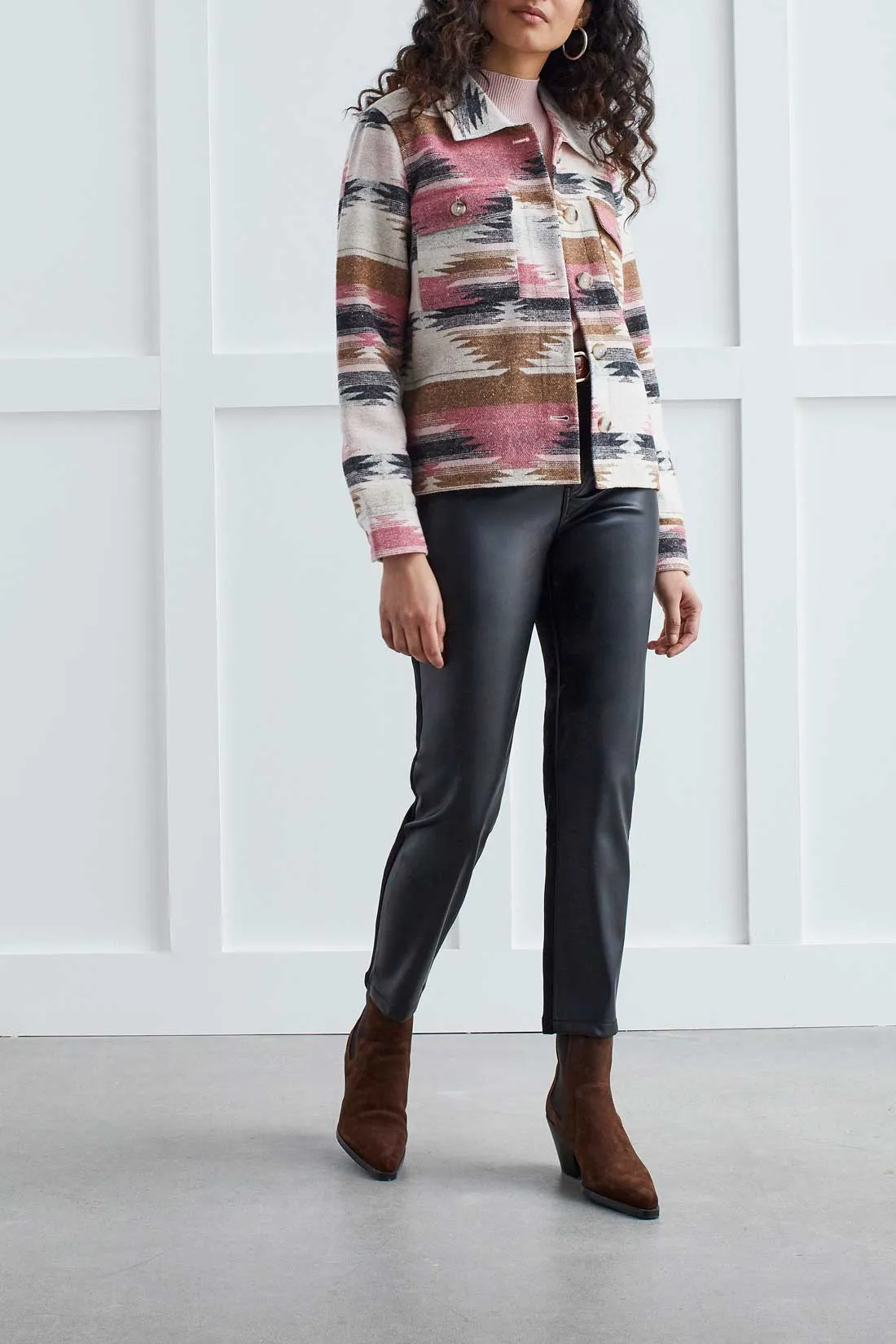 Tribal  Fall/Winter 2023-7891O/4853- Shacket -Rose Blush