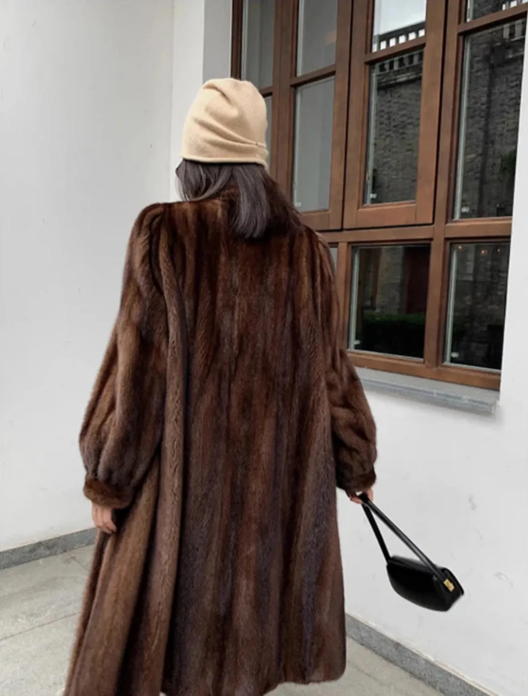Women's Faux Mink Long Coat