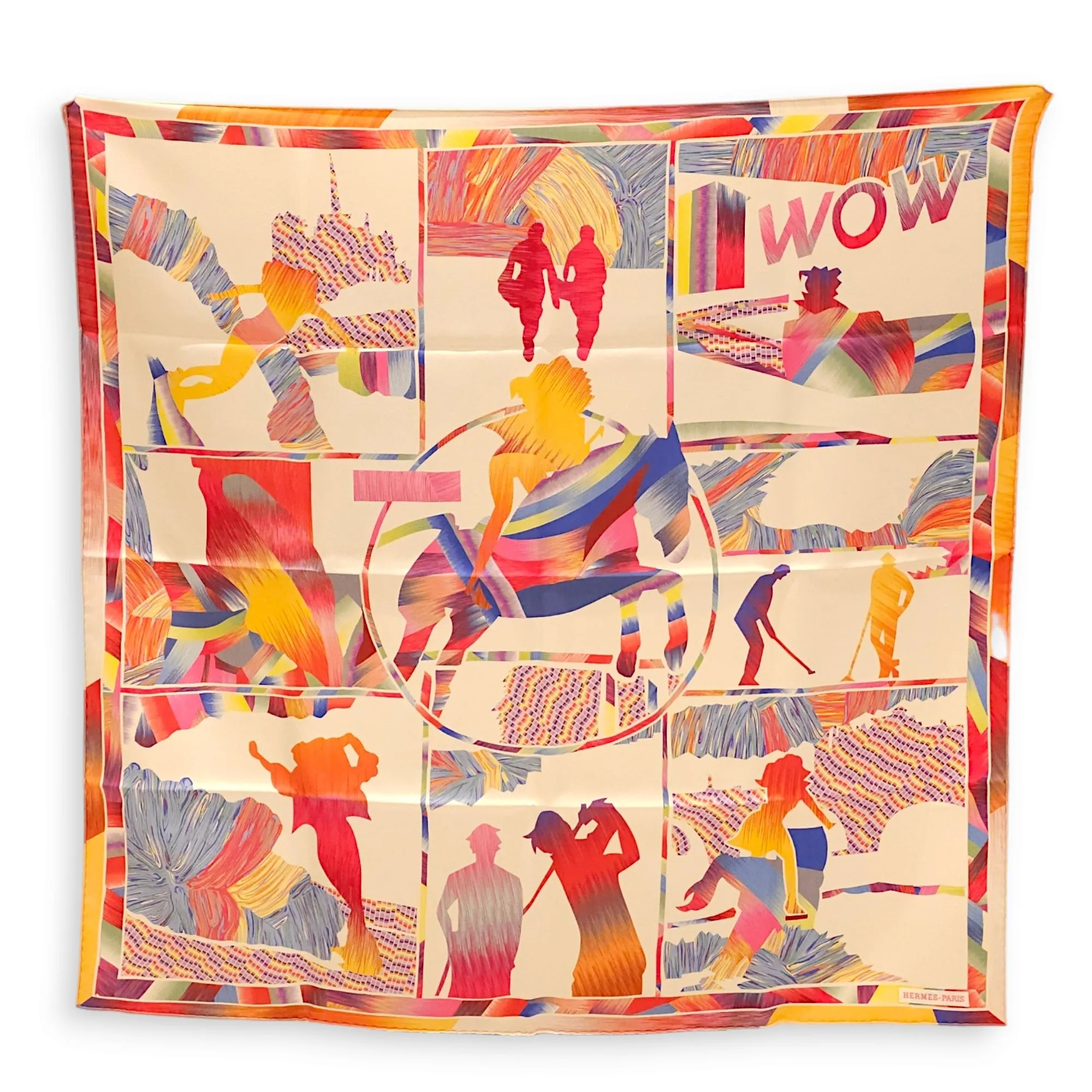 WOW Marble 90 Multi-colour Scarf in Silk